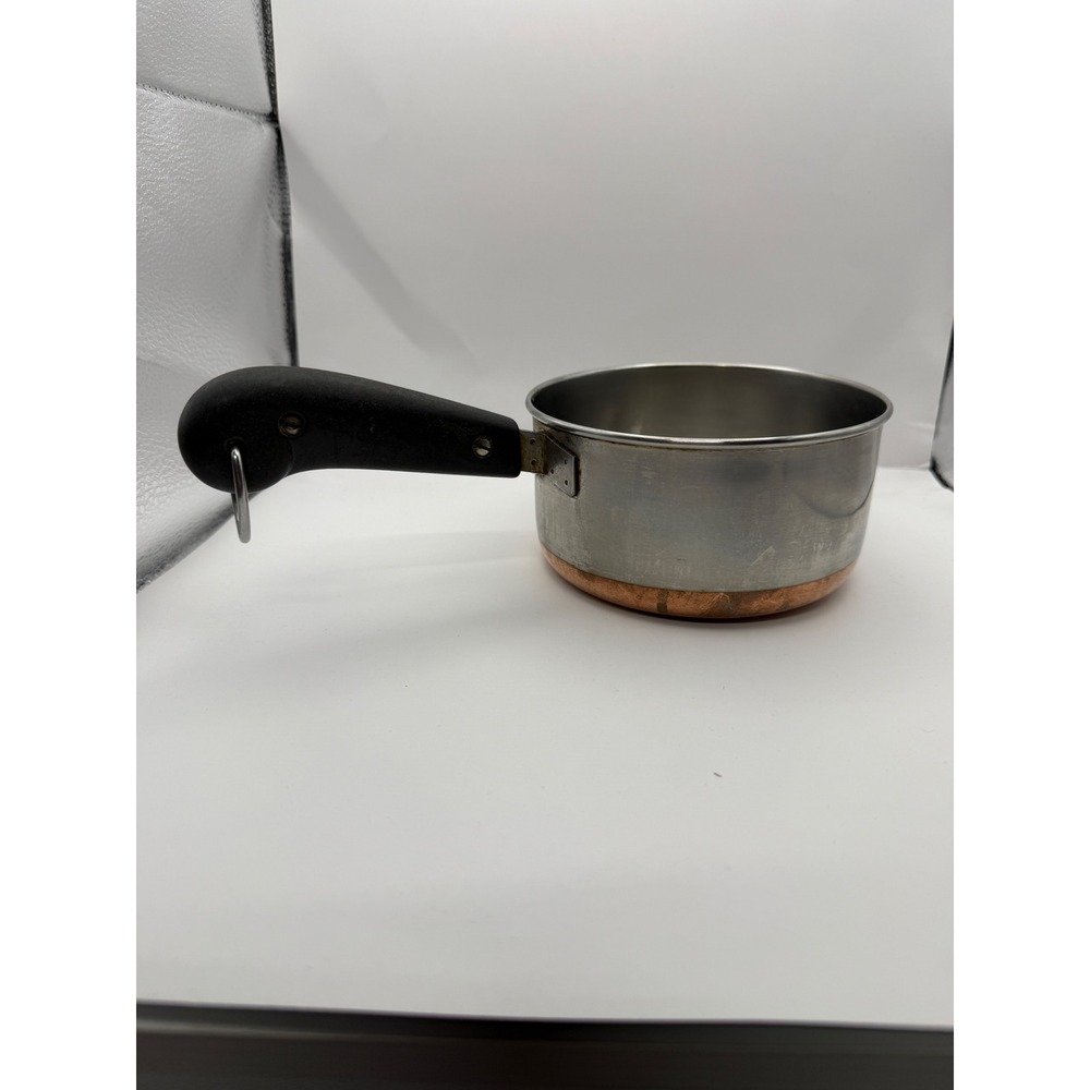 Vintage Revere Ware 1801 Copper Clad Stainless Steel Saucepan Clinton IL 1 Qt